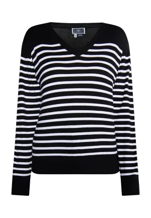 Dreimaster Gebreide trui Dames zwart wit