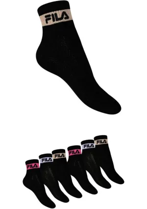 Fila Korte sokken WOMAN QUARTER SOCKS met geribbelde enkelpartij (6 paar)