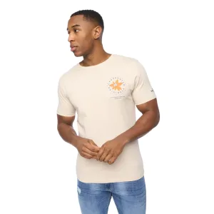 Crosshatch Heren Bloemen T-Shirt (Licht Steen)