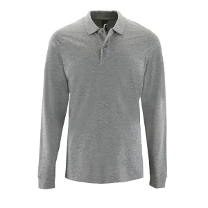 SOLS Heren Perfecte Lange Mouw Pique Polo Shirt (Grijze Mergel)