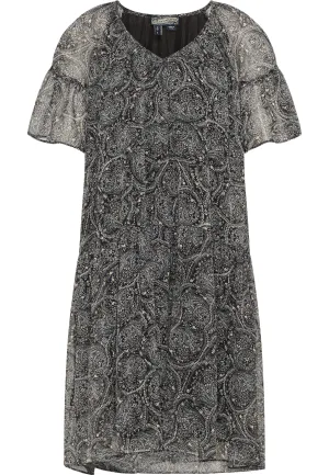 Dreimaster Jurk Dames Zwart Veelkleurig