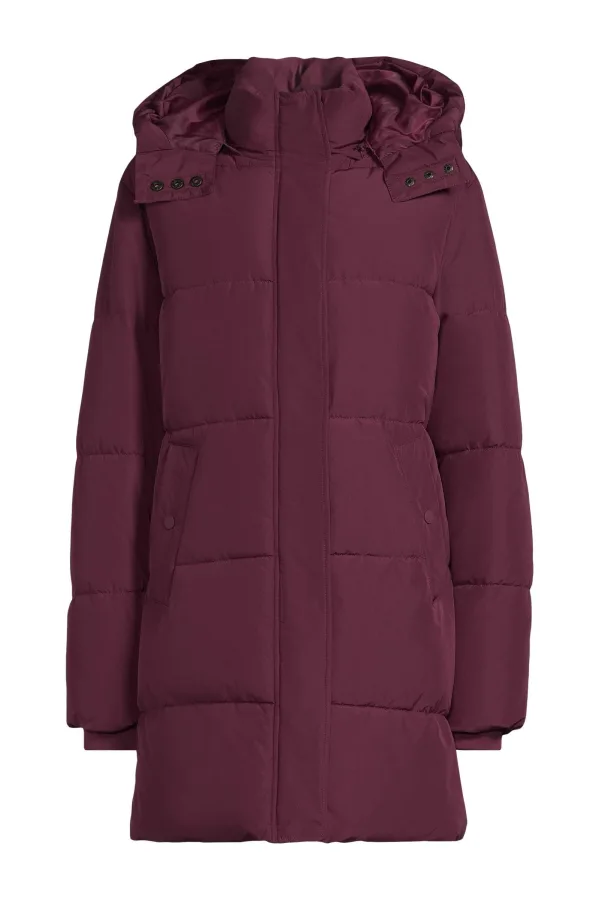 anytime midi gewatteerde jas donkerpaars