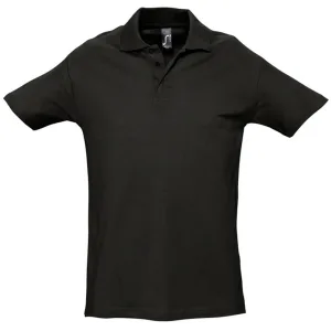 SOLS Heren Lente II Korte Mouw Zwaarlijvig Poloshirt (Zwart)