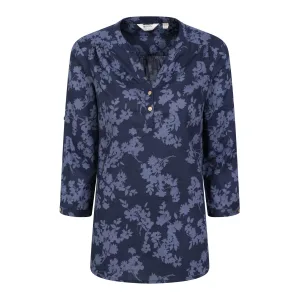 Mountain Warehouse Dames/Dames Petra Gebloemd 3/4 Mouw Shirt (Marine)