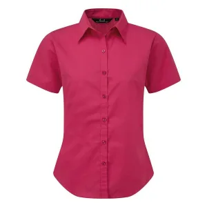Premier Popeline blouse met korte mouwen / Gewoon werkoverhemd (Heet Roze)