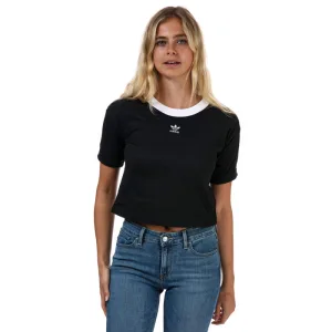 Women’s adidas Originals Crop Top in Black-White