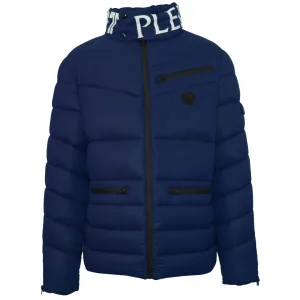 Plein Sport Padded Bold Logo Navy Blue Jacket