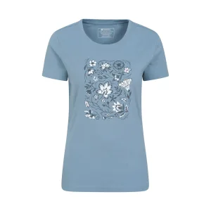 Mountain Warehouse Dames/Dames Paisley Bloemen Organisch T-Shirt (Blauw)