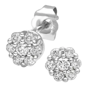 9ct witgoud dames 25pt diamanten oorbellen