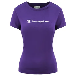 Champion Logo Dames Paars T-Shirt