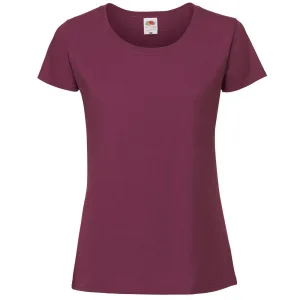 Fruit Of The Loom Vrouwen / Dames Ringgesponnen Premium T-Shirt (Oxblood)