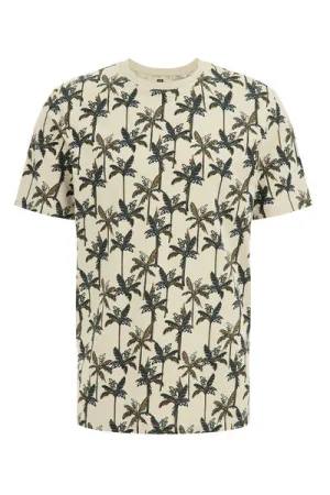 WE Fashion – Heren T-shirt met dessin – Slim Fit – Lichtgroen – Katoen –