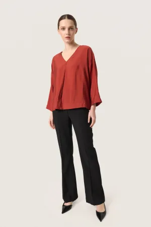 Blouse met lange mouwen Loose fit Russet Brown