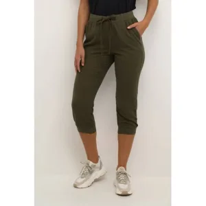 Kaffe slim regular waist broek kaki