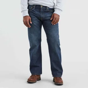 Heren Levis 569 Loose Straight Dark Chipped Jeans in donkerblauw