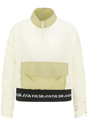 Mymo Windbreaker Dames olijf wol wit