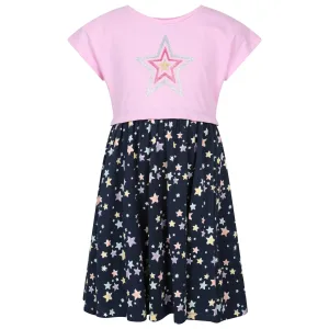 Mountain Warehouse Katoenen jurk met klaproosster voor kinderen (Marine)