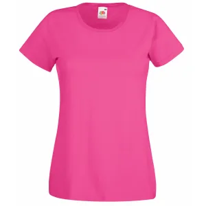 Fruit of the Loom Dames/vrouwen Lady-Fit Valueweight Short Sleeve T-Shirt (Pak van 5) (Fuchsia)