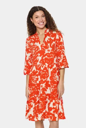 Saint Tropez Blousejurk EdaSZ dress met volants en 3/4 mouwen