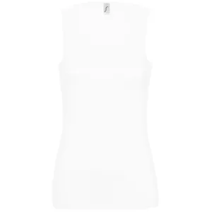 SOLS Vrouwen/dames Jane Sleeveless Tank / Vest Top (Wit)
