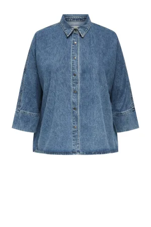 ONLY CARMAKOMA denim blouse dark blue denim