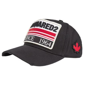 DSQUARED2 Sinds 1964 zwarte pet met geborduurd logo