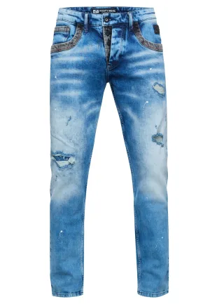 Jeansbroek “YOKOTE” rechte pasvorm stone-washed