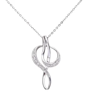 9ct witgouden 0,05ct diamanten twist-hanger en ketting van 46 cm