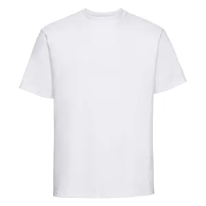 Russell Europa Heren Klassiek Zwaargewicht Ringspun Korte Mouwen T-Shirt (Wit)