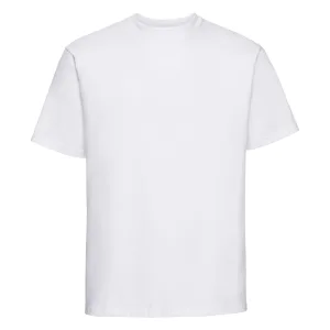 Russell Europa Heren Klassiek Zwaargewicht Ringspun Korte Mouwen T-Shirt (Wit)