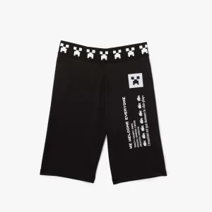 Lacoste Live x Minecraft fietsshort voor dames in zwart