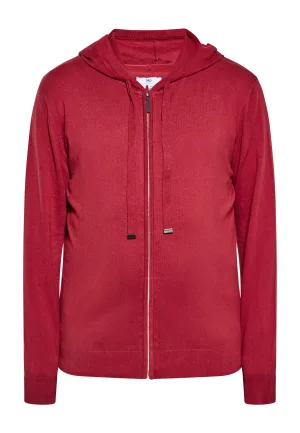 Mo Jas met capuchon Heren wijnrood