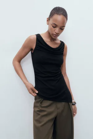 Mango mouwloze top zwart
