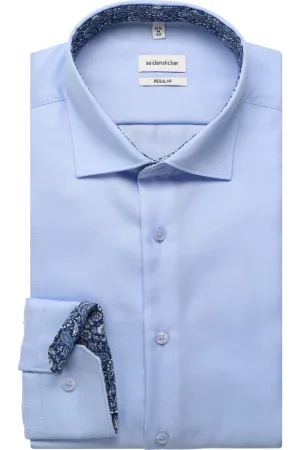 Seidensticker Overhemd lichtblauw, Effen