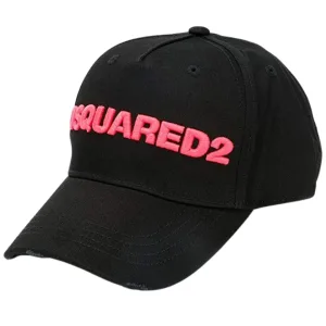 DSQUARED2 roze geborduurd logo zwarte dop