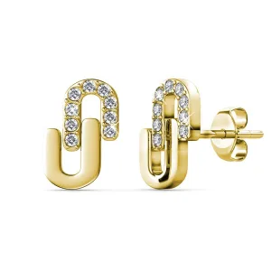 Union Oorbellen – Goud en Kristal