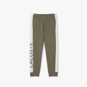 Jongens Lacoste Juniors Bedrukte Fleece Sweatbroek in Groen