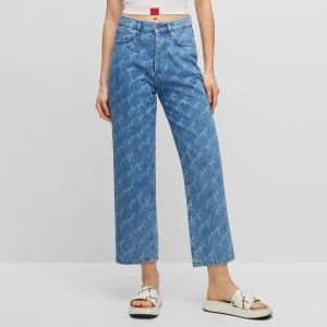 Dames Hugo 933 Regular-Fit Jeans in Blauw