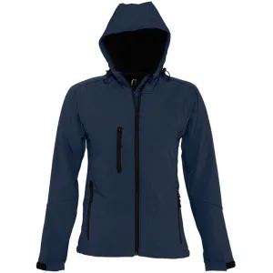 SOLS Dames/dames Replay Hooded Soft Shell Jacket (ademend, winddicht en waterbestendig) (Franse marine)