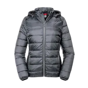 Russell Dames/dames Hooded Nano Jacket (IJzergrijs)