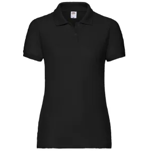Fruit Of The Loom Vrouwen Dames-Fit 65/35 Poloshirt Korte Mouwen (Zwart)