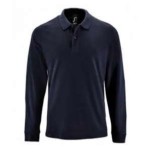 SOLS Heren Perfecte Lange Mouw Pique Polo Shirt (Franse marine)