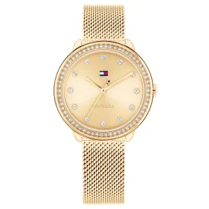Tommy Hilfiger  goudenkleurige dames horloge met goudenkleurige wijzerplaat