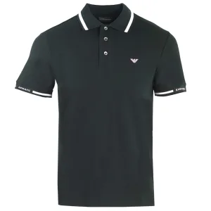 Emporio Armani-logo zwart getipt poloshirt