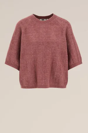 WE Fashion – Dames gebreide trui van wolmix – Regular fit – Oudroze –