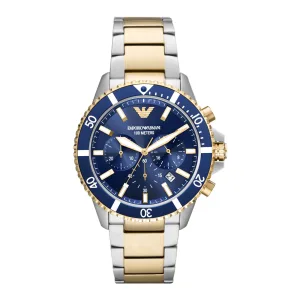Emporio Armani  – heren horloge – zilverkleurig met  band