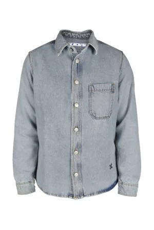 Gebroken wit overhemd blauw