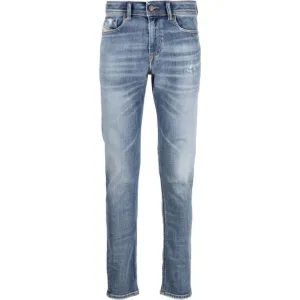Diesel 1979 Sleenker effen lichtblauwe vervaagde denimjeans