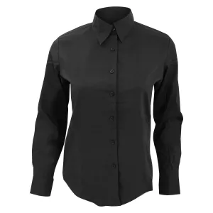 SOLS Dames/dames Eden Long Sleeve Fitted Work Shirt (Zwart)