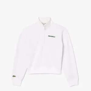 Lacoste Relaxed-Fit Zip-Up Sweatshirt met print voor dames in wit